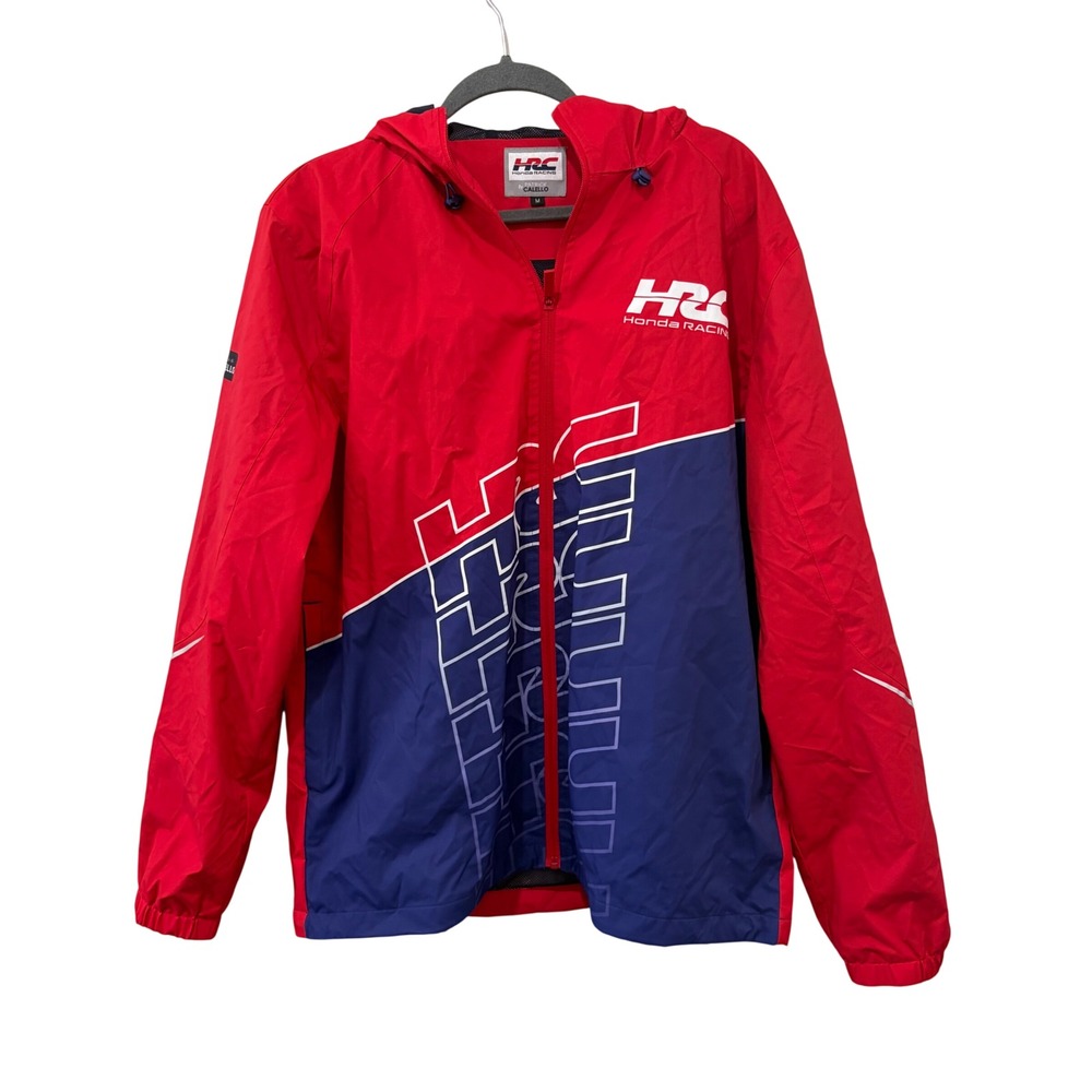 Honda Racing HRC Windbreaker Mens Medium Red Blue Patrick Calello Zip Jacket